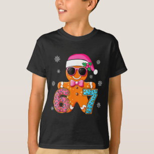 Gingerbread Six Seven 67 Meme 6 7 Funny Christmas T-Shirt