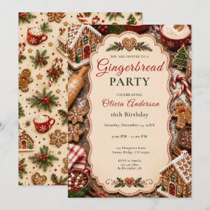 Gingerbread Sixteen Party Invitation