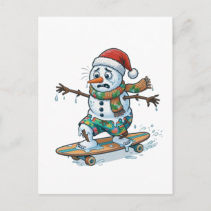 Gingerbread Skateboarder Christmas 2026 Holiday Postcard