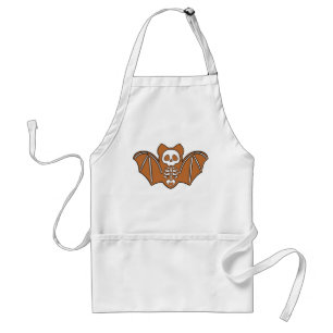 Gingerbread Skeleton Bat Adult Apron