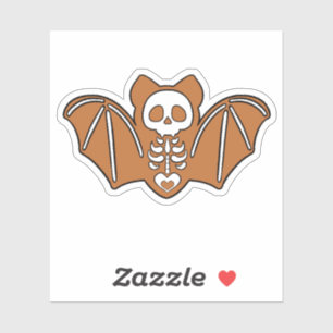 Gingerbread Skeleton Bat Sticker