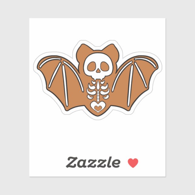 Gingerbread Skeleton Bat Sticker (Sheet)