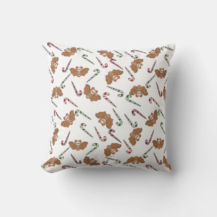 Gingerbread Skeleton Bat Throw Pillow