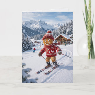 Gingerbread Skiing Slope Card