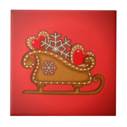 GINGERBREAD SLEIGH  COOKIES by SHARON SHARPE Tile