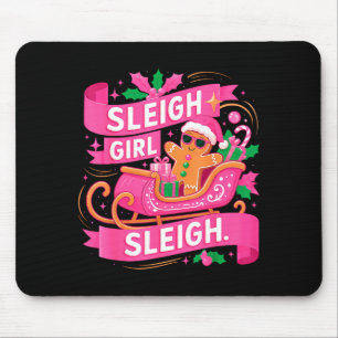 Gingerbread Sleigh Girl Nk Funny Christmas Women G Mouse Pad