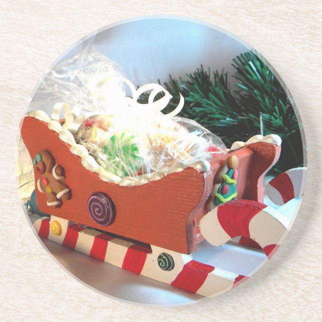 Gingerbread Sleigh I Coaster (Front)