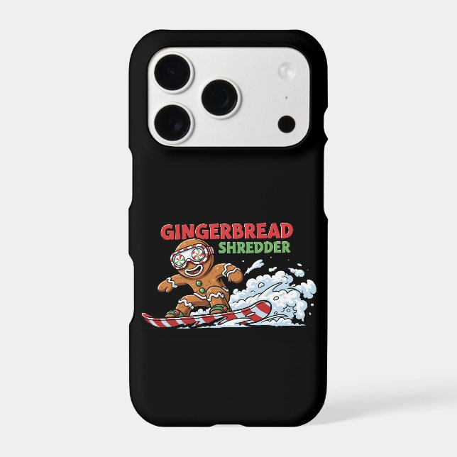 Gingerbread Snowboarder Iphone Case (Back)