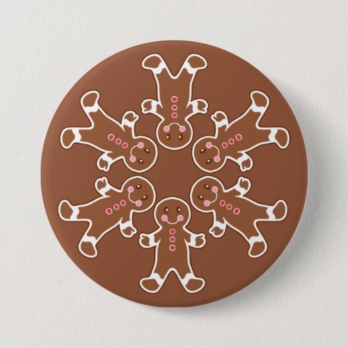 Gingerbread Snowflake Button