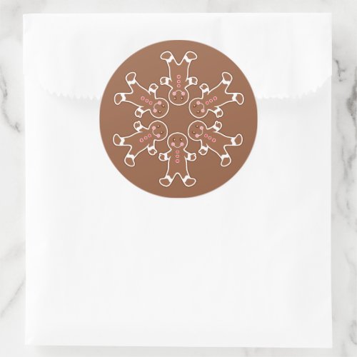 Gingerbread Snowflake Holiday Stickers 