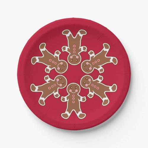 Gingerbread  Snowflake Paper Plates 