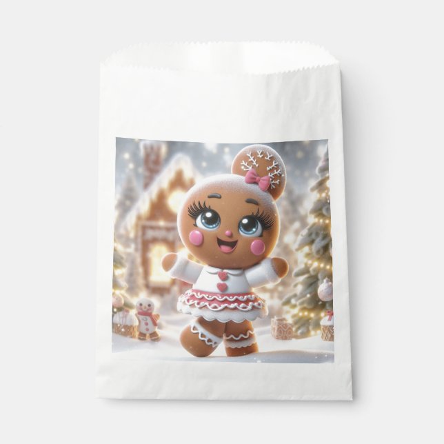 Gingerbread Snowflake Sparkle Favor Bag (Front)