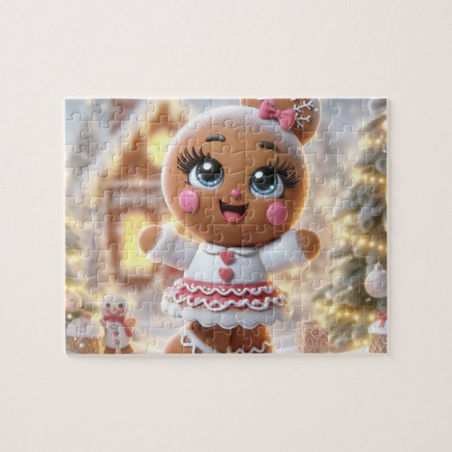 Gingerbread Snowflake Sparkle Jigsaw Puzzle (Horizontal)