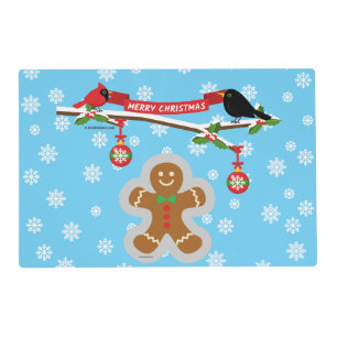 Gingerbread, Snowflakes and Birds Placemat