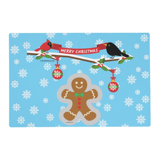 Gingerbread, Snowflakes and Birds Placemat (Front)