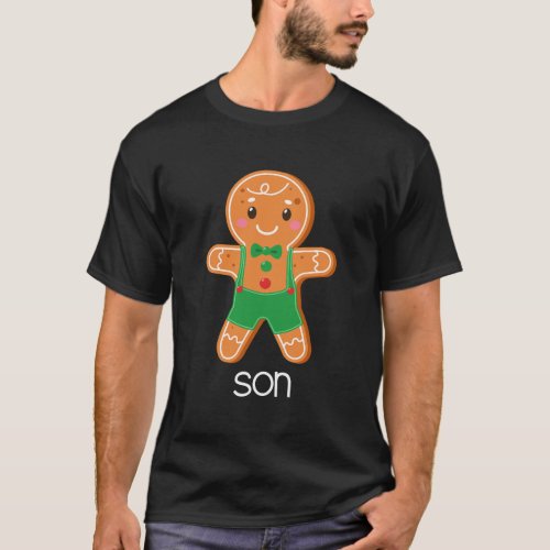 Gingerbread Son Christmas Matching Pajamas For Fam T_Shirt