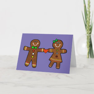 Gingerbread Soulmates Couple Romantic Card