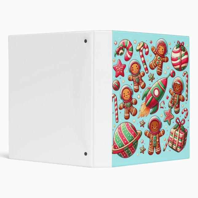 Gingerbread spaceship christmas 3 ring binder (Background)