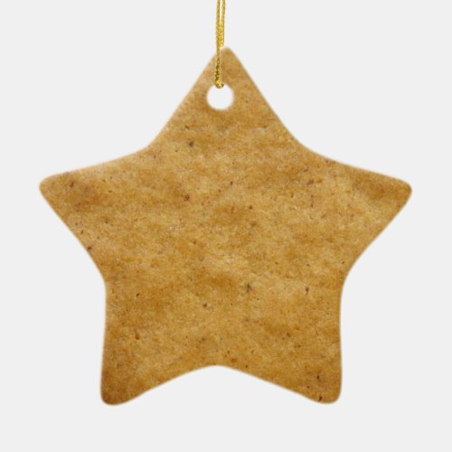 Gingerbread star shaped cookie _ cinnamon ceramic ornament