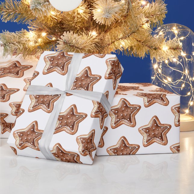 Gingerbread Stars Christmas Wrapping Paper (Holidays)