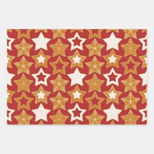 Gingerbread Stars (Mixed) Wrapping Paper
