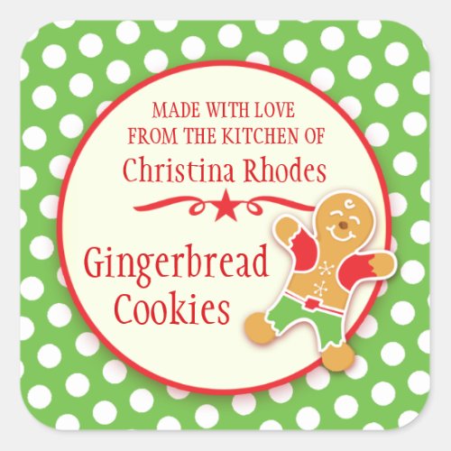 Gingerbread stickers for cookie exchange or sale