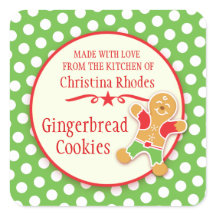 Gingerbread stickers for cookie exchange or sale