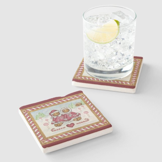 Gingerbread Stone Coaster (Side)