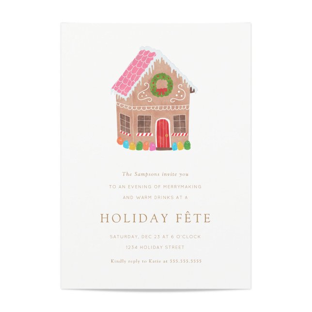 Gingerbread Street Holiday Party Invitations (Creator Uploaded)