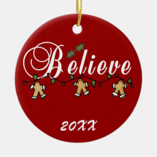 Gingerbread String Believe Keepsake Ornament