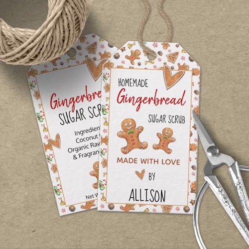 Gingerbread Sugar Scrub Made With Love Holiday Gift Tags