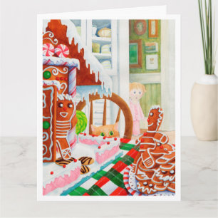 GINGERBREAD SURPRISE Big Christmas Card