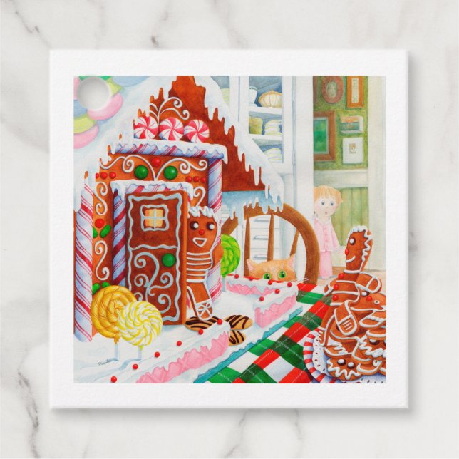 GINGERBREAD SURPRISE Square Gift Tags (Front)
