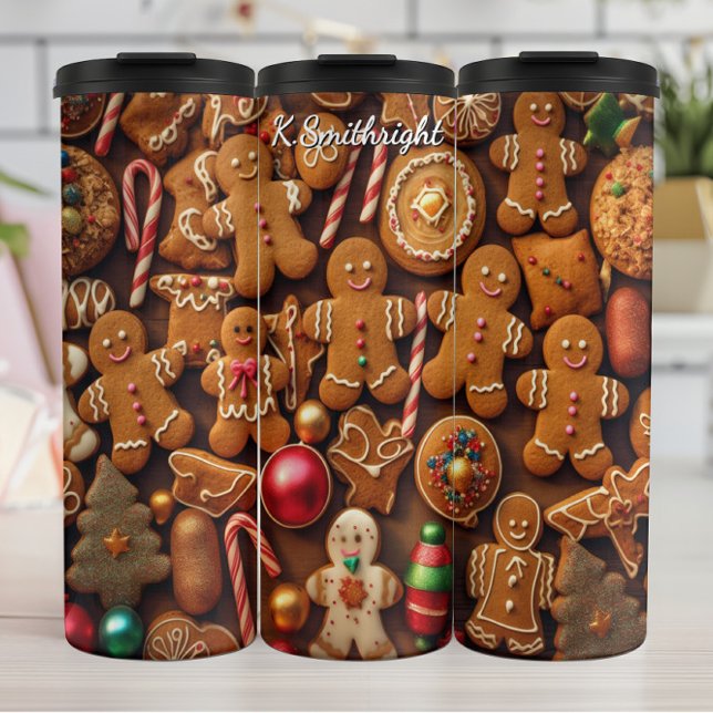 Gingerbread Sweet Holiday Cookie Wall Thermal Tumbler (Creator Uploaded)