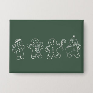 Gingerbread Teacher Christmas Holiday Teacher Xmas Button