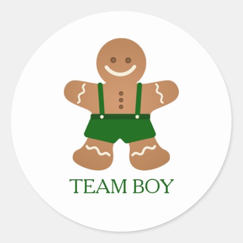 Gingerbread TEAM BOY Gender Reveal Game Labels