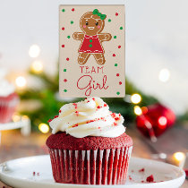 Gingerbread Team Girl Gender Cupcake Cake Toppers