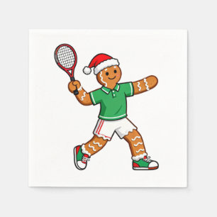Gingerbread Tennis Christmas 2026 Holiday Sports Napkins