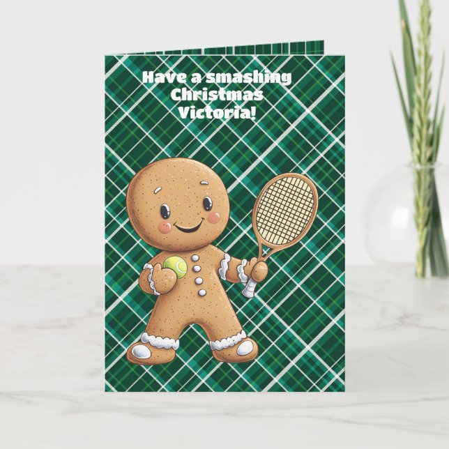 Gingerbread Tennis Grand Slam 🎾🎄custom text Card (Front)
