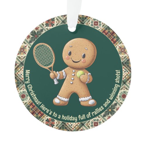 Gingerbread Tennis Grand Slam 🎾🎄custom text Ornament