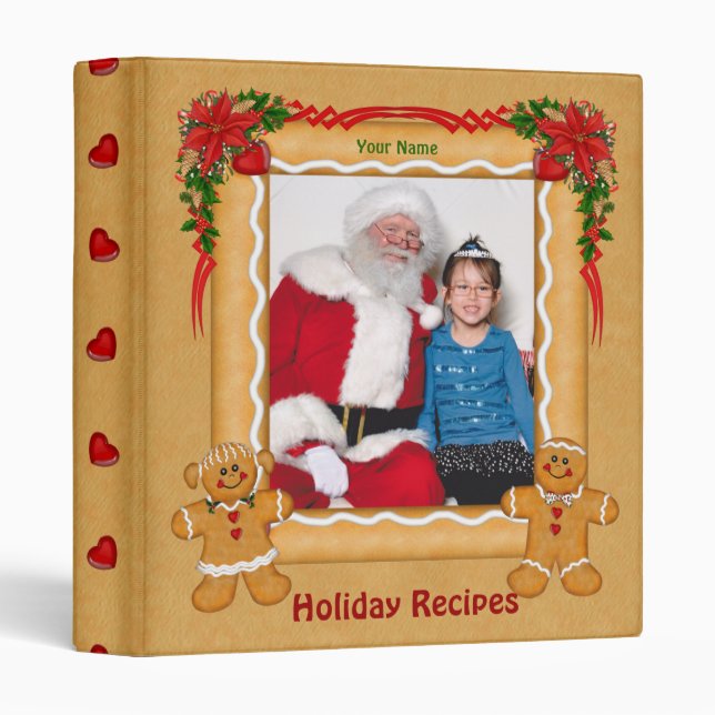 Gingerbread Theme Holiday Album 3 Ring Binder (Front/Spine)
