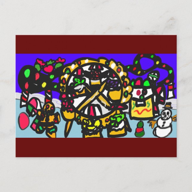 Gingerbread theme park  Christmas  Postcard (Front)