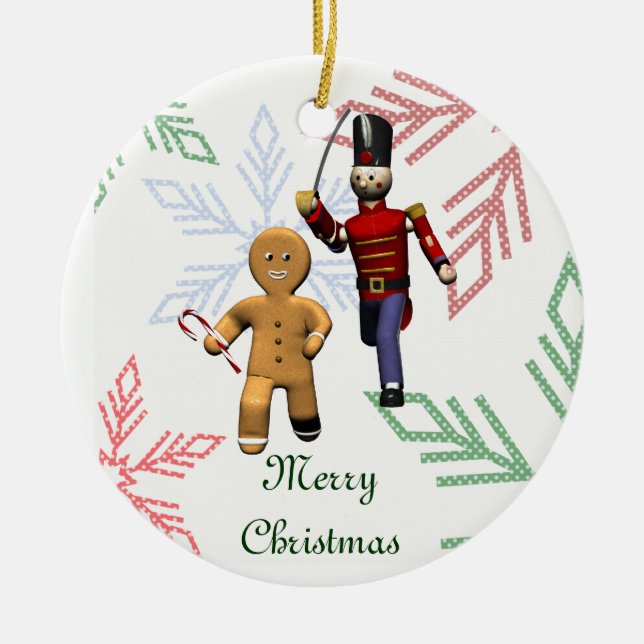 Gingerbread Thief Ceramic Ornament (Front)