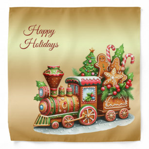 Gingerbread Train Holiday Bandana
