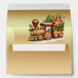Gingerbread Train Holiday Envelope