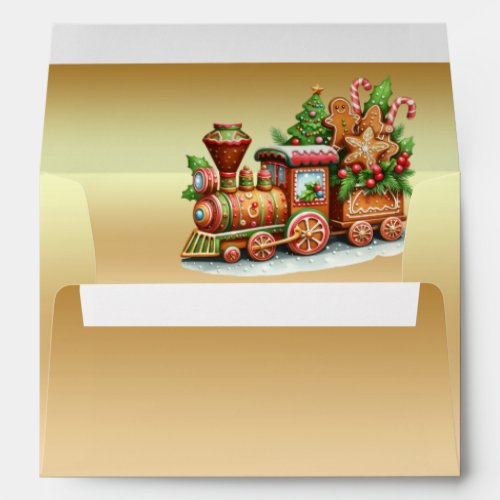 Gingerbread Train Holiday Envelope