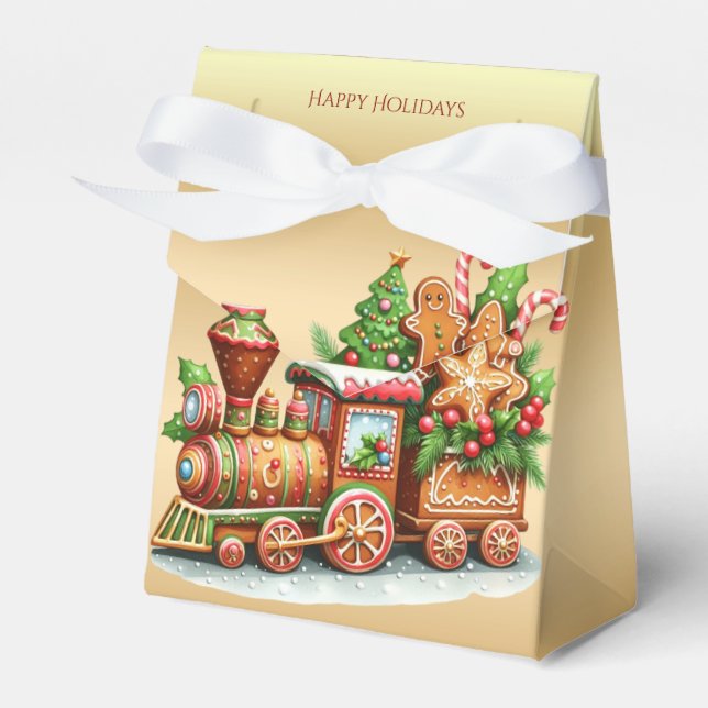 Gingerbread Train Holiday Gift Box (Front Side)