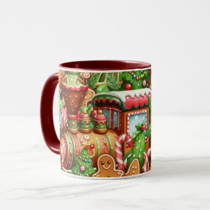 Gingerbread Train Holiday Mug