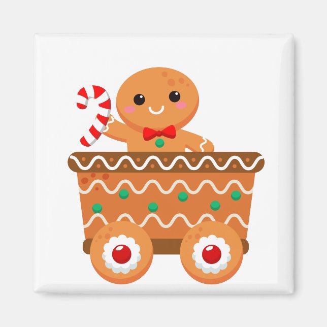 Gingerbread Train Magnet (Front)