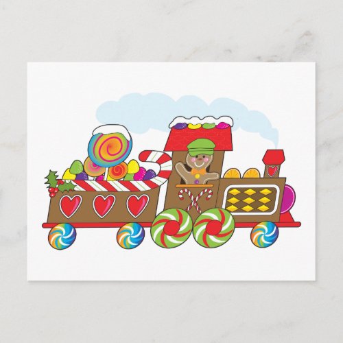 Gingerbread Train Postcard